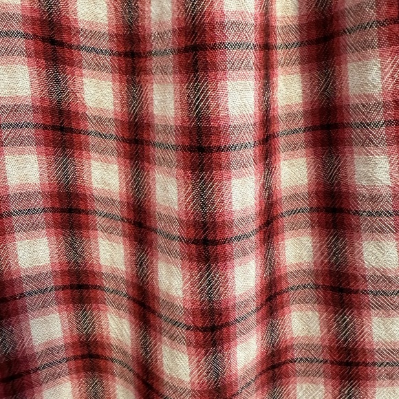 โค๏ธ BOGO Brick Red Plaid peasant style blouse Size Medium - Picture 8 of 10